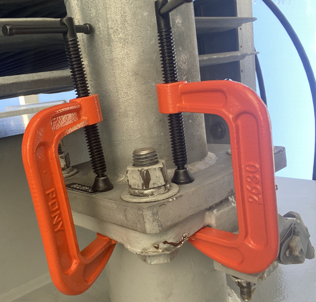 Installation process with C-clamps
